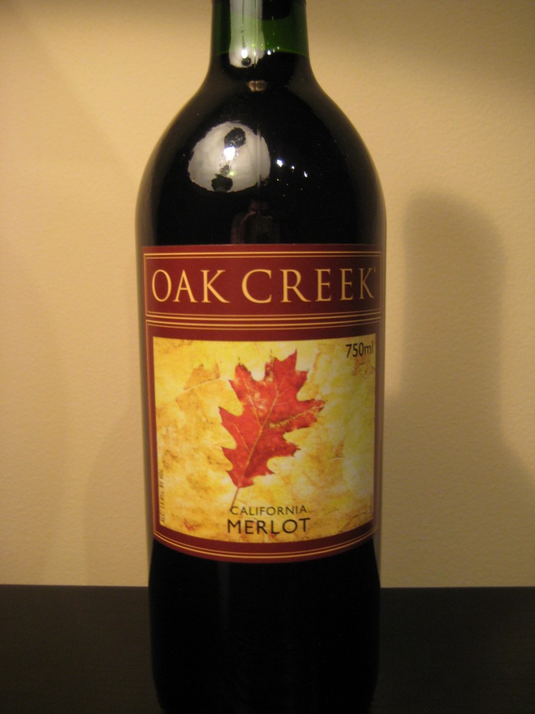 Oak Creek Merlot FIrst Pour Wine