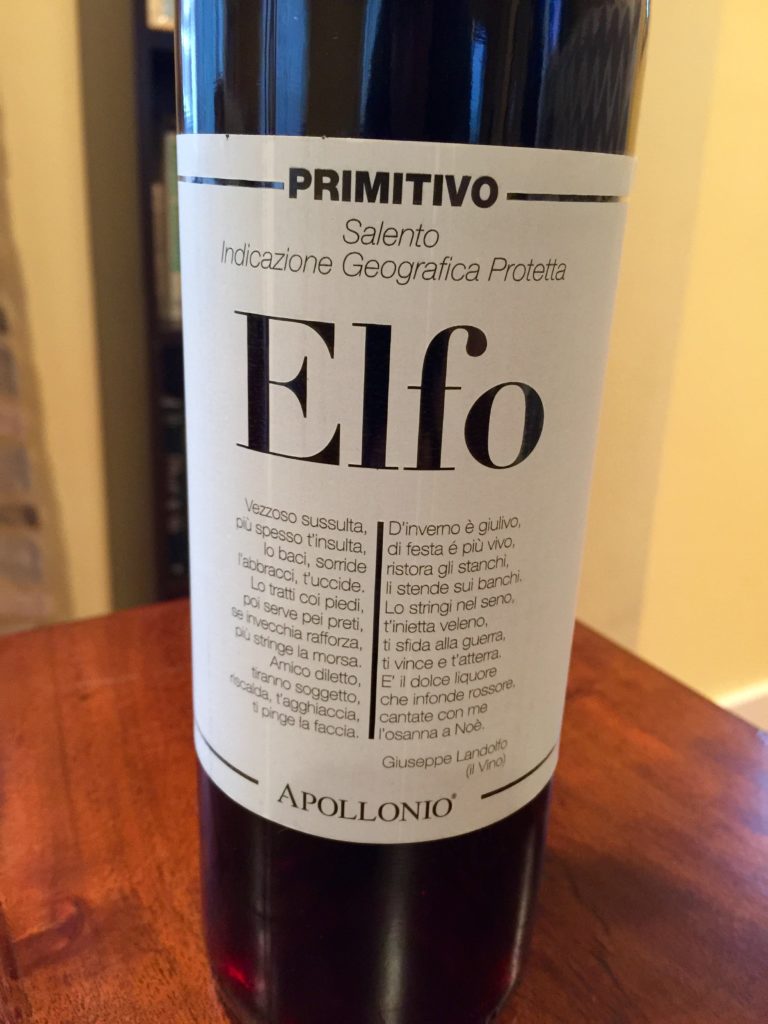 Elfo Primitivo 2014 Bottle