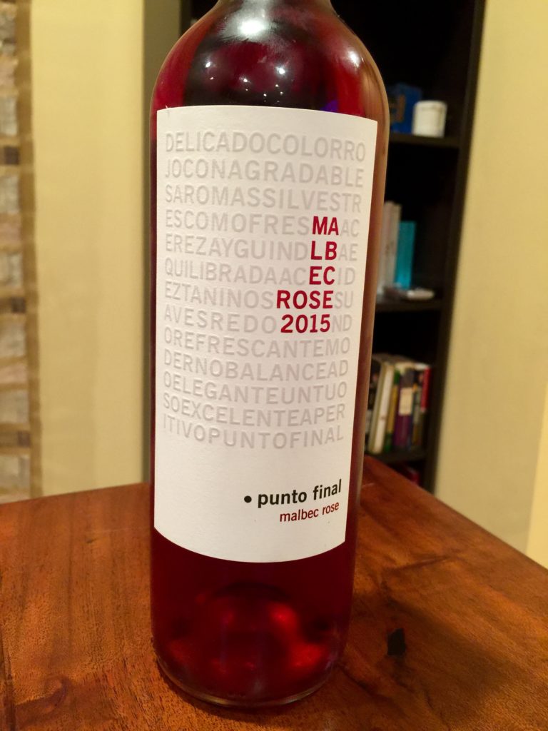 Punto Final Malbec Rose 2015 Bottle