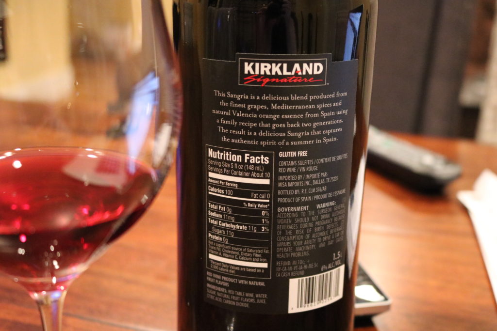 Kirkland Sangria Calories